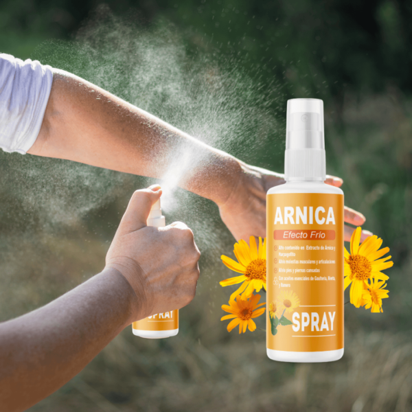 Spray efecto frío de árnica para dolor muscular