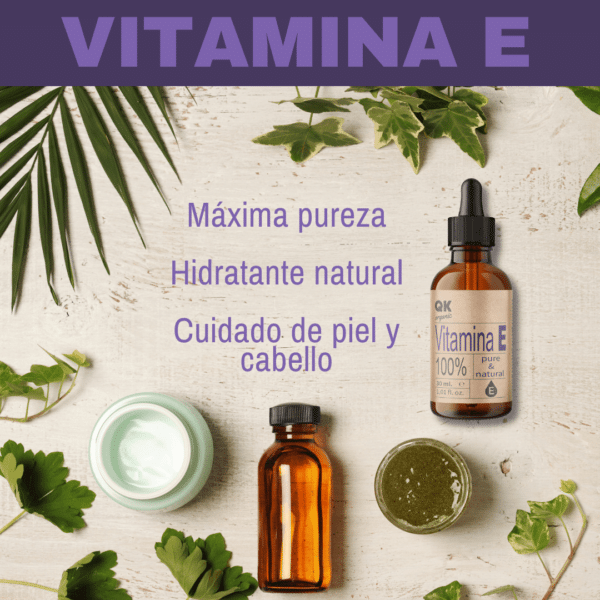 Vitamina E hidratante natural para piel y cabello