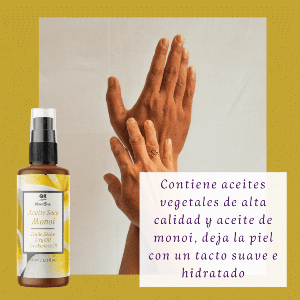 Aceite de monoi deja la piel suave y hidratada